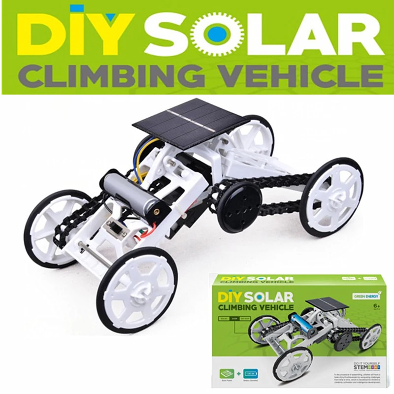 1:24 DIY Sončne Energije Znanost samonakladalne 1/24 Plezanje Avto 4WD modularni Sestav Električni Model Avtomobila Igrače Za Otroke Darila