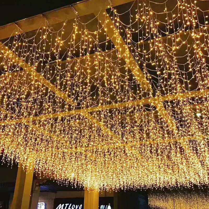 Božični Luči na Prostem 4~20M LED Zavese Ledenica Garland Pravljice Luči Droop 0,6 m Novo Leto Vrtu Garland Ulica Božični Dekor