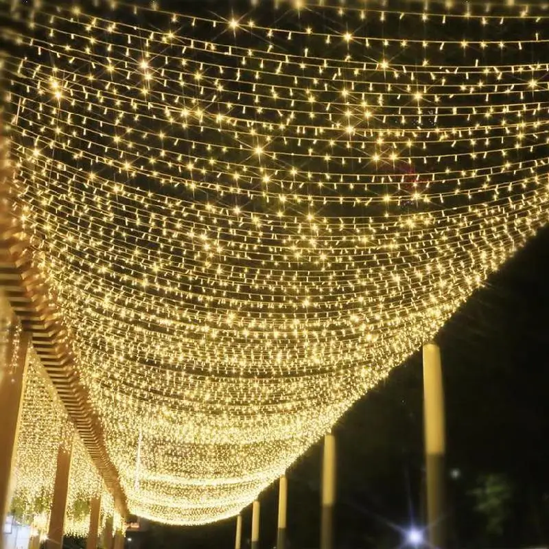 Božični Luči na Prostem 4~20M LED Zavese Ledenica Garland Pravljice Luči Droop 0,6 m Novo Leto Vrtu Garland Ulica Božični Dekor