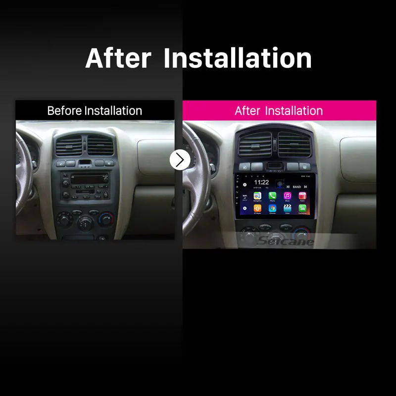 Seicane Avto GPS Multimedijski Predvajalnik, Radio Za leto 2005 2006-Hyundai Klasičnih Santa Fe 9 Inch Android 10.0 2Din 2GB RAM-a, Vodja Enote