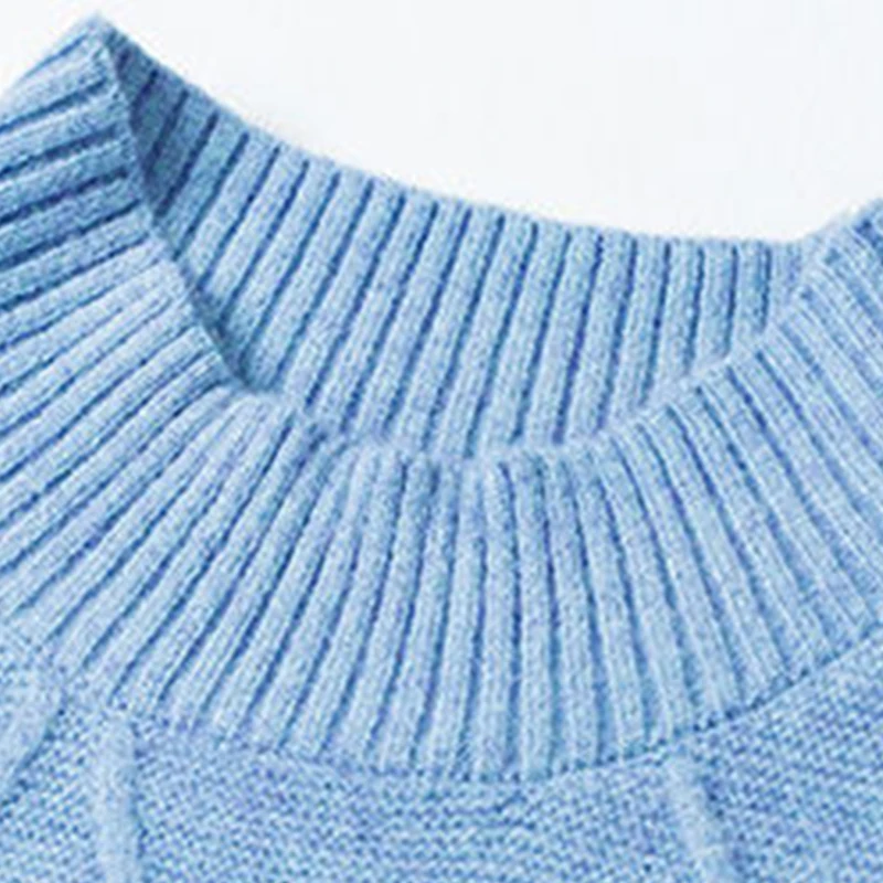Nov slog in pol visoko vratu zgosti pulover ženske jeseni in pozimi kratek svoboden in vsestranski pletene dno majica