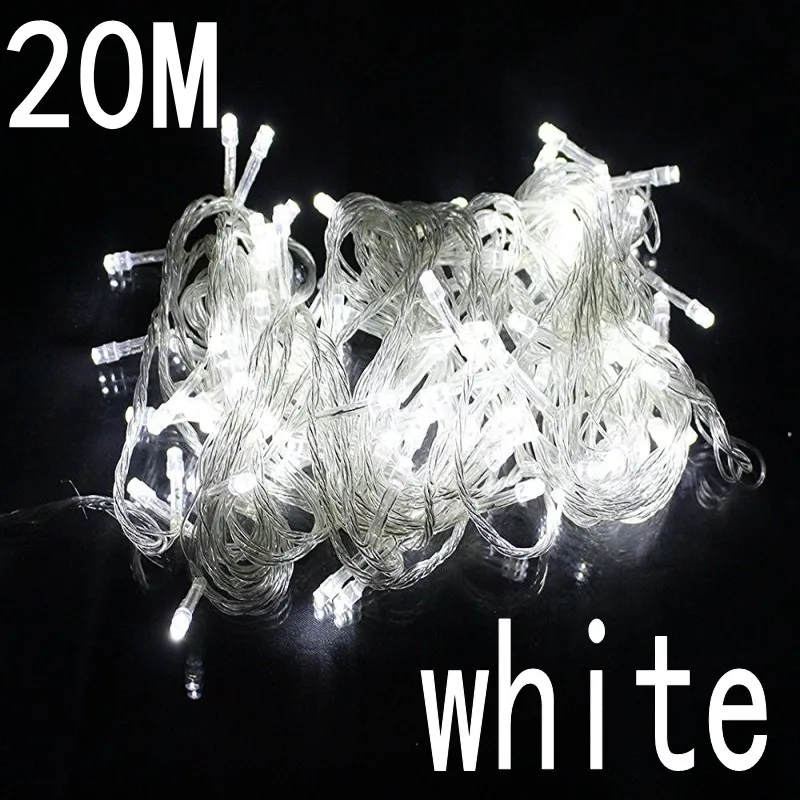 Nepremočljiva Prostem Doma bele barve 20M LED Pravljice Niz Luči Božično zabavo, Poroko Počitnice Dekoracijo Garland svetlobe