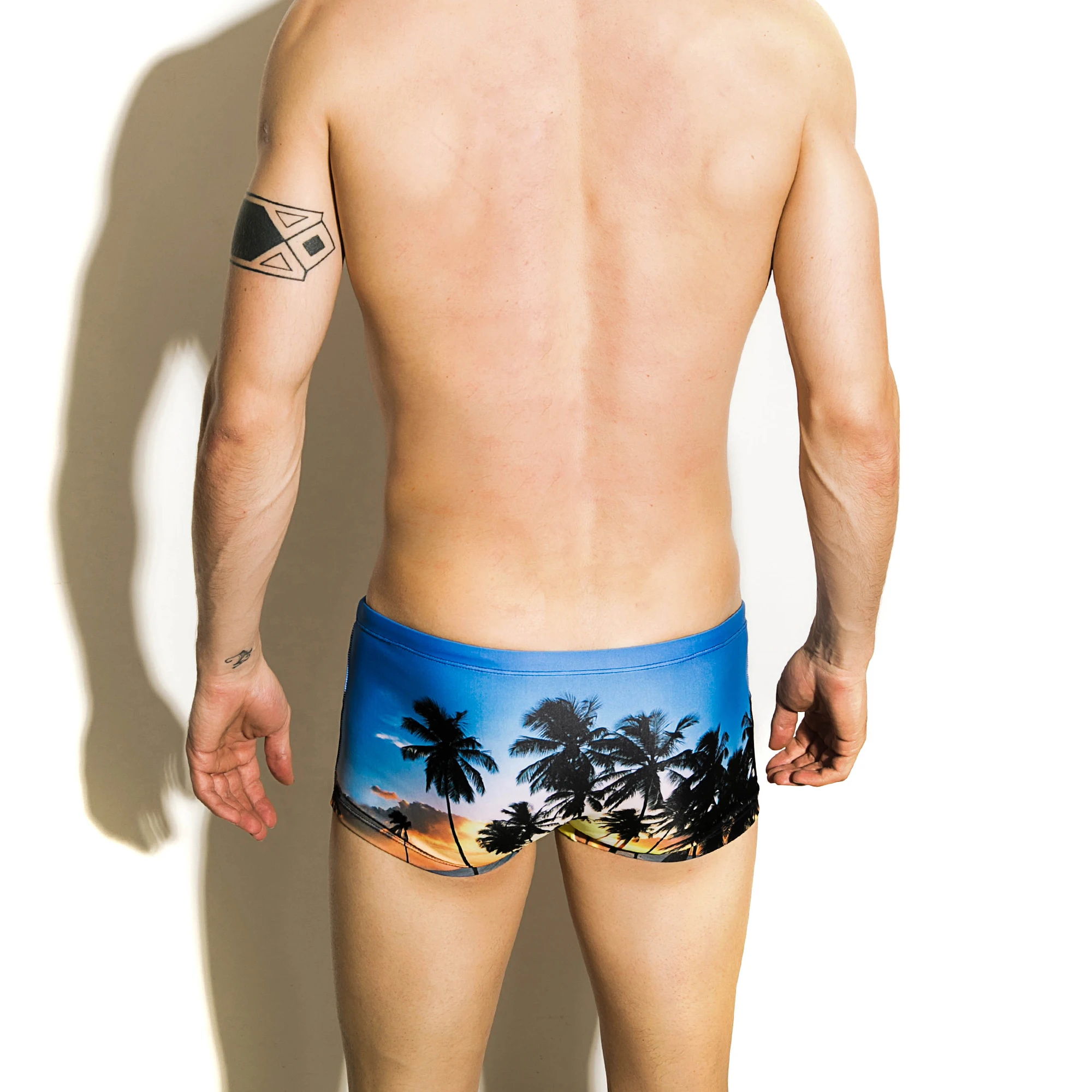 Seobean Mens Kratka Plavati Debla hombres nadar pantalones cortos Plažo Človek Hawaiian maillot bain de Kokosovo palmo kopalke