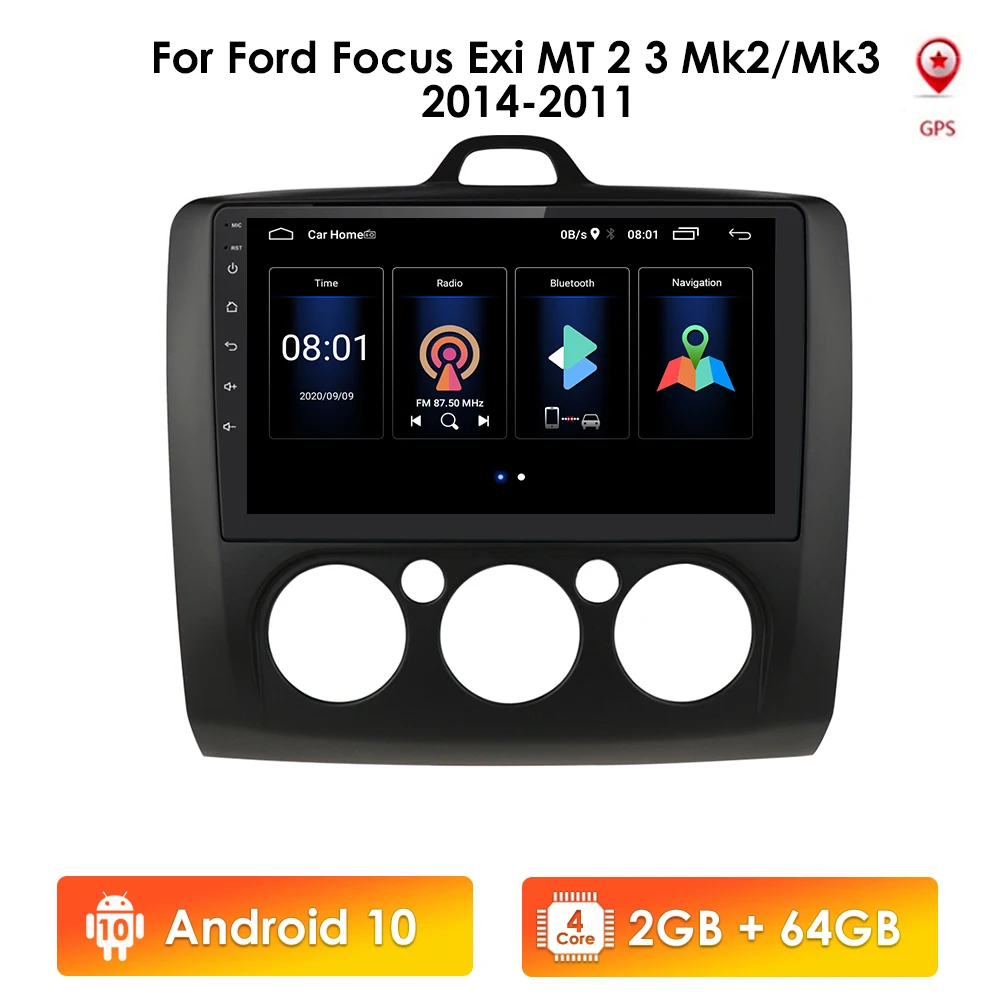 9 inch Android 9.0 avtoradio Za ford focus EXI MT 2 3 Mk2 2004 2005 2006 2007 2008 2009-2011 2Din GPS Multimedia Player
