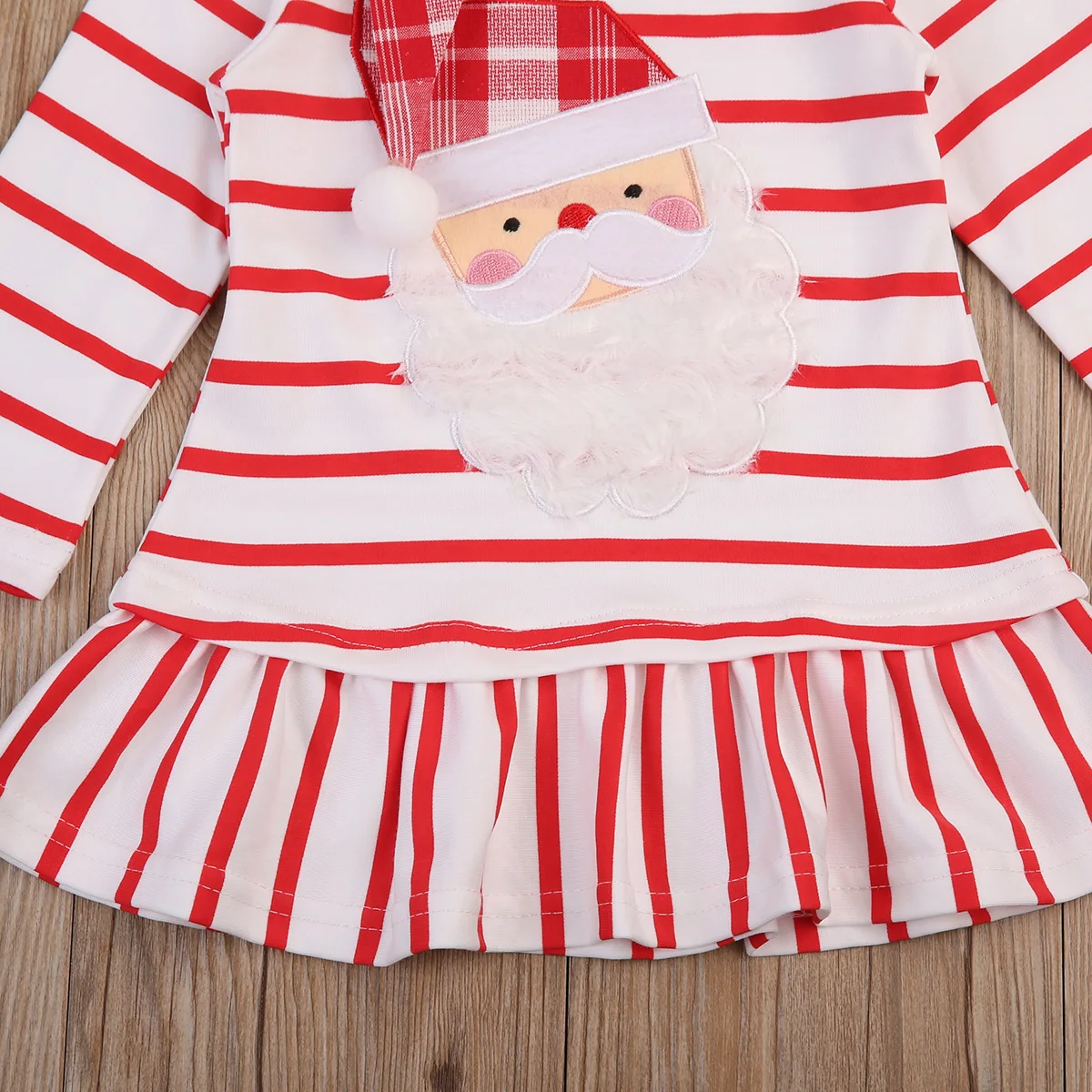 Dekleta Božič Obleko Oblačila Prugasta Santa Tiskanja Stranka Tutu Obleke Božič Velikost 2-7T