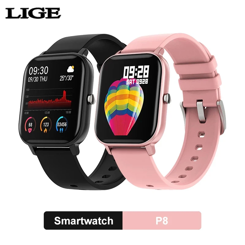 LIGE 2020 Novo P8 Pametno Gledati 1,4-Palčni Pametno Gledati Moške Poln na Dotik Fitnes Tracker Pametna Ura Ženske Smartwatch za Xiaomi