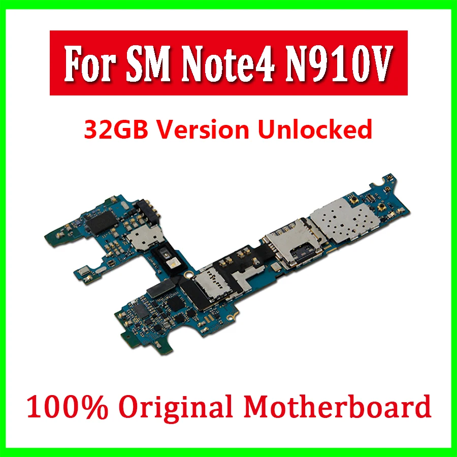 Original odklenjena za Samsung Galaxy Note 4 N910V matične plošče,Skupaj Logiko Plošče, s Čipi,za Opombo 4 N910V Mainboard