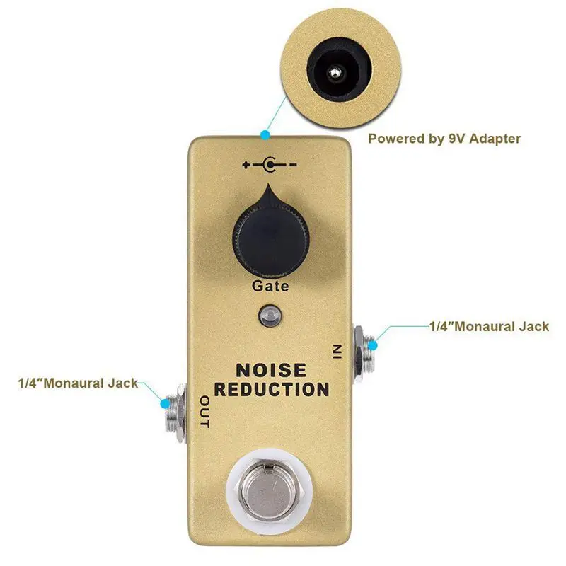 MOSKY MP-40 Noise Gate Zmanjšanje Hrupa Suppressor Mini Eno Kitaro Efekt Pedal, True Bypass Zlato Barvo