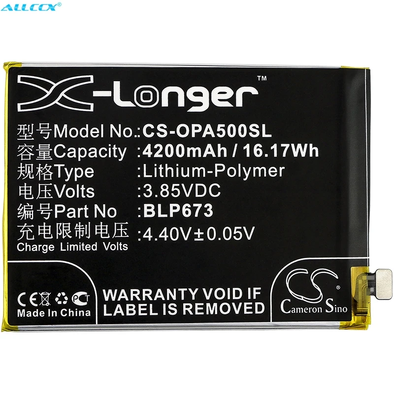 Cameron Kitajsko 4200mAh Baterije BLP673 za NASPROTNEGA A2 Pro, A3s, A5, AX5, CPH1803, CPH1805, CPH1851, PBAM00, PBAT00, R15 Neo, Realme 2