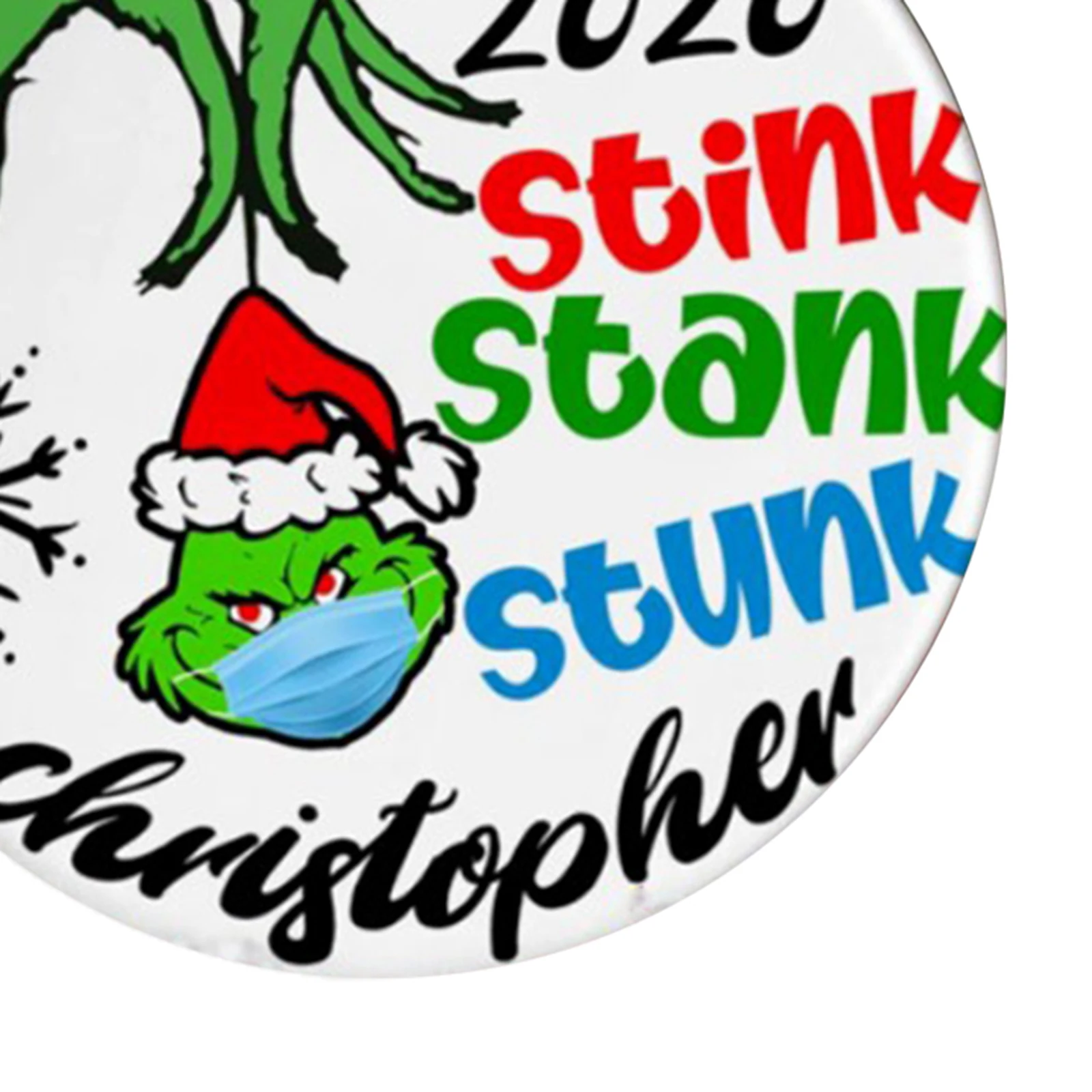 2020 Smrdijo Stank Stunk Ornament Krog Grinch Božič Obesek Ročno izdelan Okras, Darilo za Družino Stranka Dobave