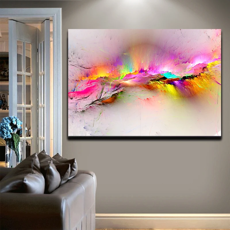 Barvita Povzetek Platno Barvanje Naravnih Oblak Plakatov In Fotografij Wall Art Slike Doma Dekoracijo za dnevno Sobo Umetnine