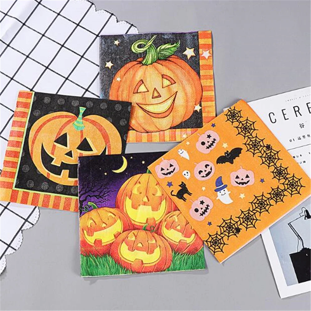 20Pcs 2-Plast Pisane otroške Plenice Klasičnih Halloween Papir, otroške Plenice Za Decoupage Halloween Dekoracijo Boda Dobave