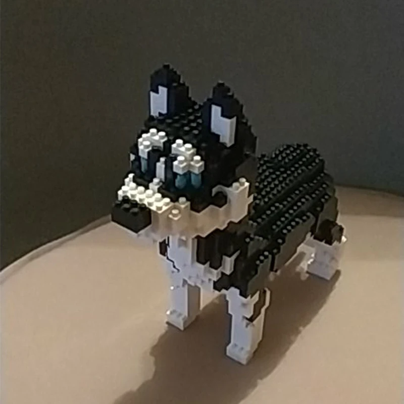 8 stilov Pet Husky Teddy Schnauzer Zlati Prinašalec psi živali model Mikro gradniki diamantni delci igrače za otroke
