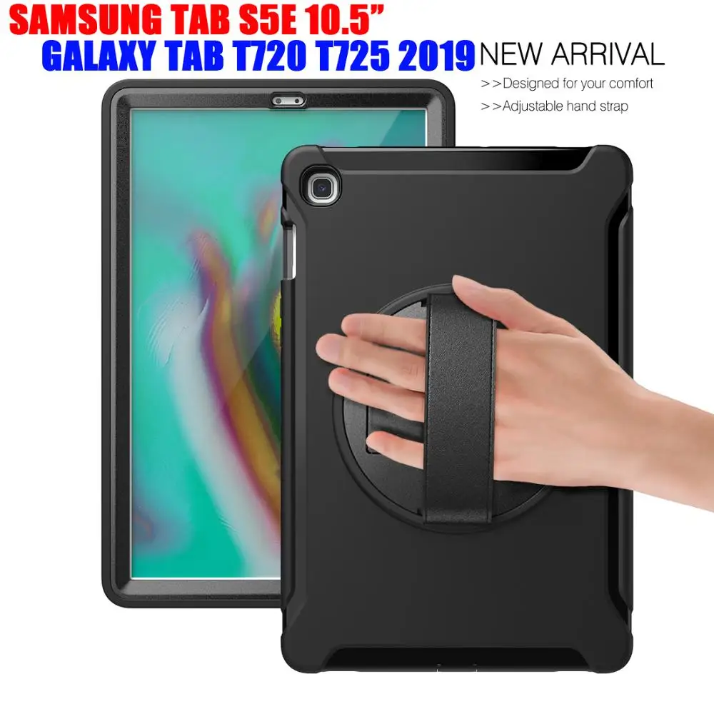 Ohišje Za Samsung Galaxy Tab S5E T720 T725 Težka Hibrid, Stojalo Pokrov Shockproof Oklep 360 Rotacijski Tablični računalnik Nazaj Primeru