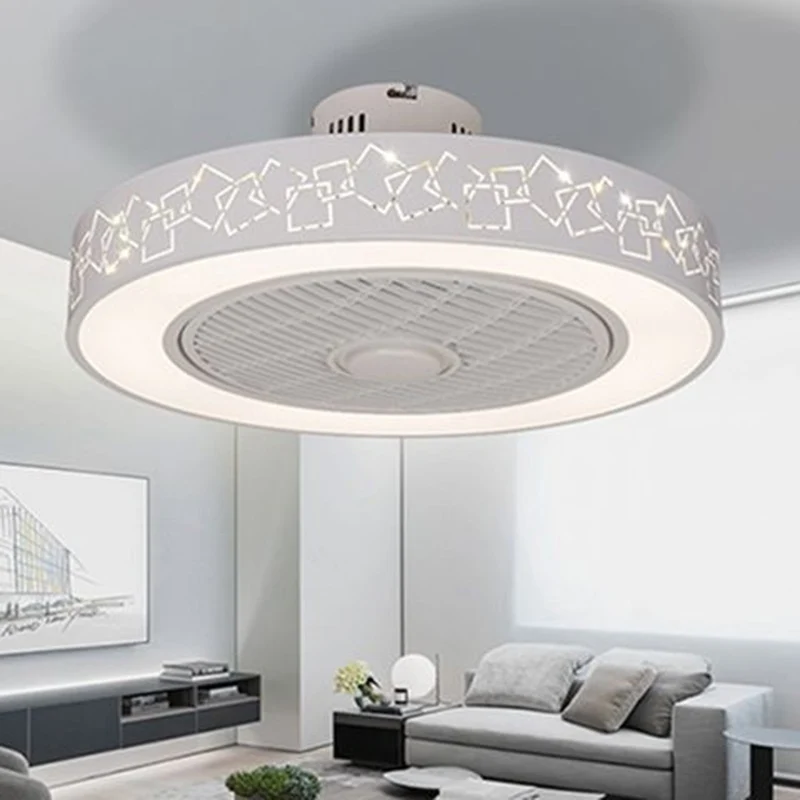 Sodobno minimalistično belo pobarvane železa, stropni ventilator light crystal dekorativni akrilni LED osvetlitev, možnost zatemnitve spalnica fan lučka AC220