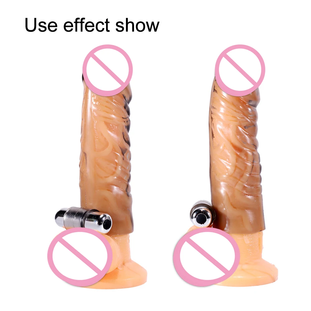 Silikonski Z Vibriranjem Penis Rokav Extender Za Večkratno Uporabo Kondomov Petelin Rokav Penis Prstan Vibrator Dick Rokavi Adult Sex Igračke Za Moške