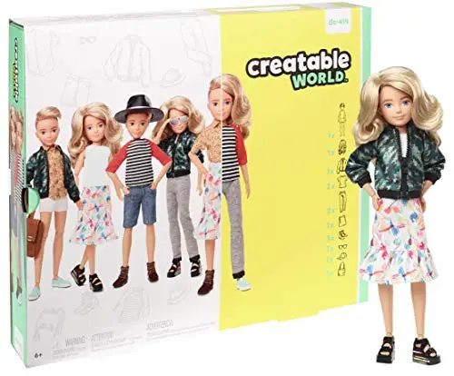 Creatable Svetu Unisex slika, ki se oblikuje lutka, platinum blonde lasulje in dodatki (Mattel GGT67) , barva/modela izbor