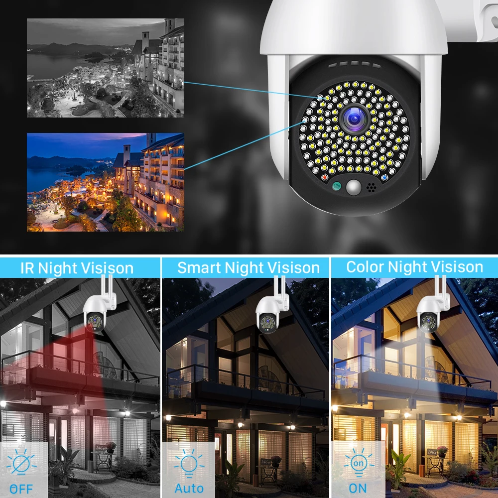 1080P PTZ IP Kamera, Wifi Prostem 122 LED Super Night Vision Auto Tracking 2MP CCTV Varnostne Kamere 4X Digitalni Zoom Audio Fotoaparat