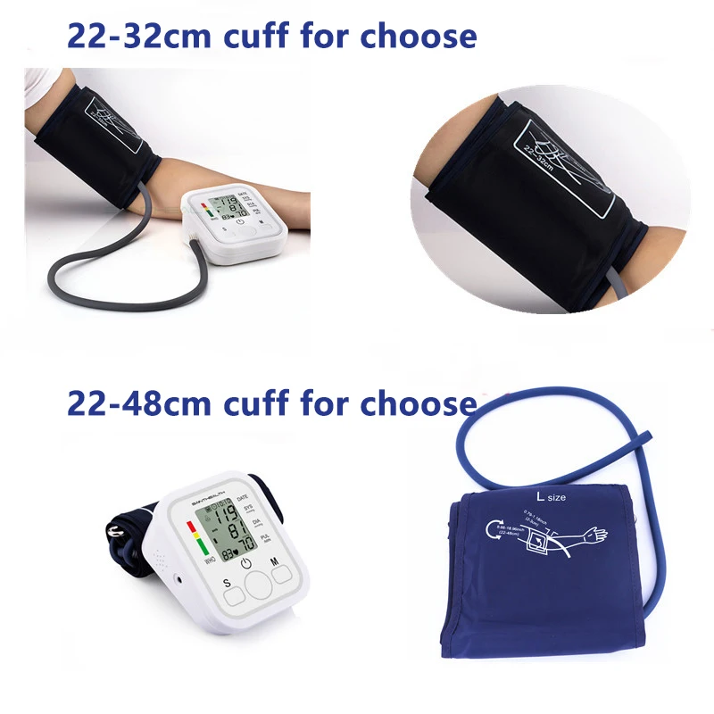Angleški Glas Tonometer Samodejno Roko Digitalni Krvni Tlak Monitor Digitalni lcd Sphgmomanometer Srčni utrip Pulz Meter Zaslon