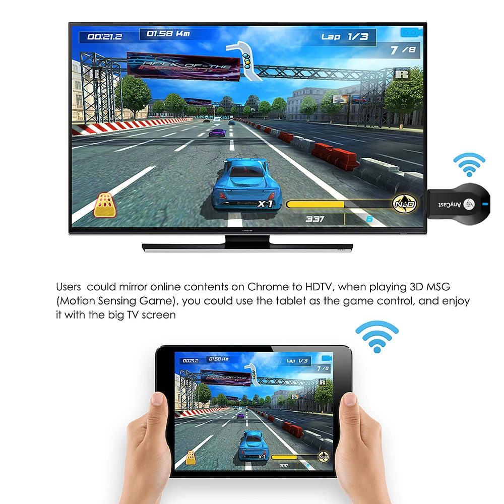 Za Anycast M2 MiraScreen miracast TV prejeli Dongle adapterja WiFi Sprejemnik Zaslon za DLNA za Airplay Podpora ios andriod