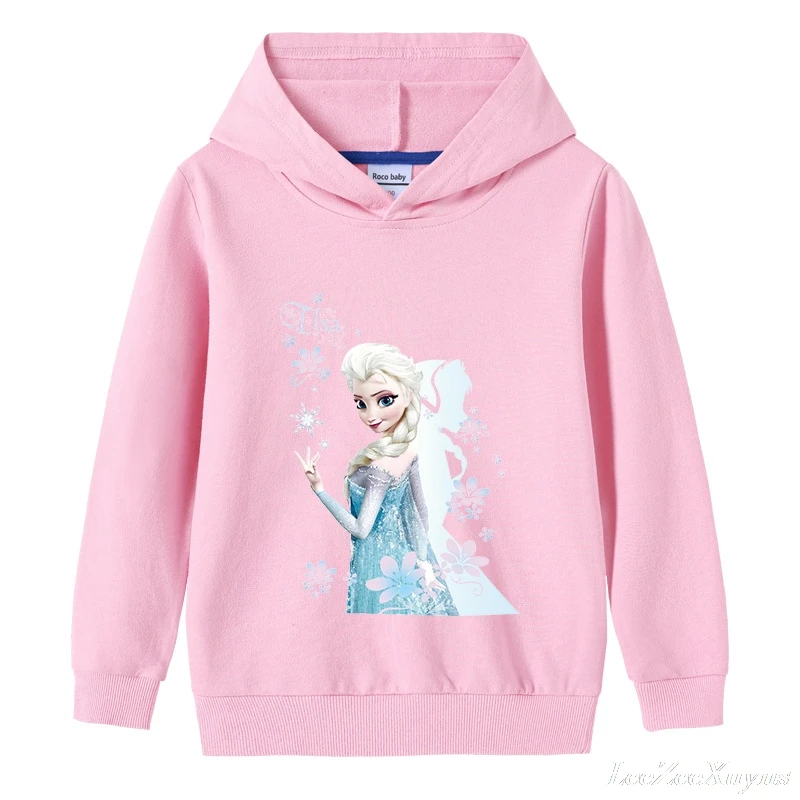 Disney Risanke Hoodie Moda Dekleta Zamrznjene Elsa Tiskanja Hoodies Bombaž Šport Majica Baby Dekleta Puloverju Pulover novi vrhovi