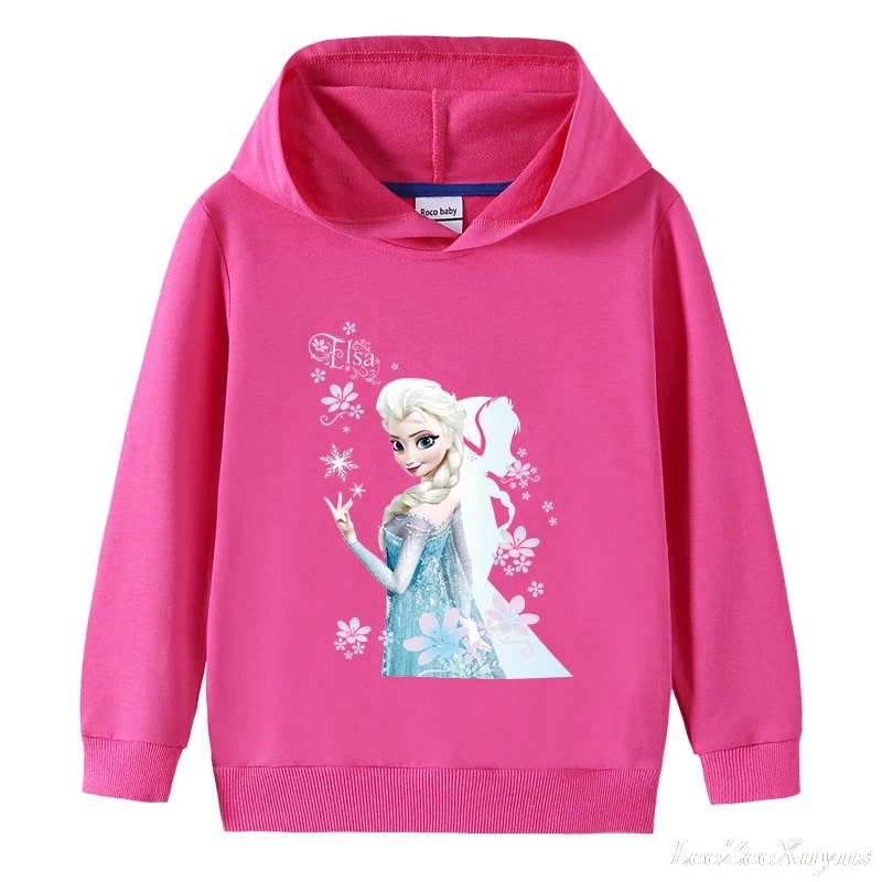 Disney Risanke Hoodie Moda Dekleta Zamrznjene Elsa Tiskanja Hoodies Bombaž Šport Majica Baby Dekleta Puloverju Pulover novi vrhovi