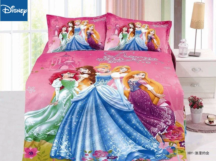 Disney Princesa Posteljnina Nabor Rjuhe Prevleke Twin Velikost Za Dekleta Spalnica Dekoracijo Eno Stanovanje Stanja 2-4 Kos Brezplačna Dostava Vroče Prodaje