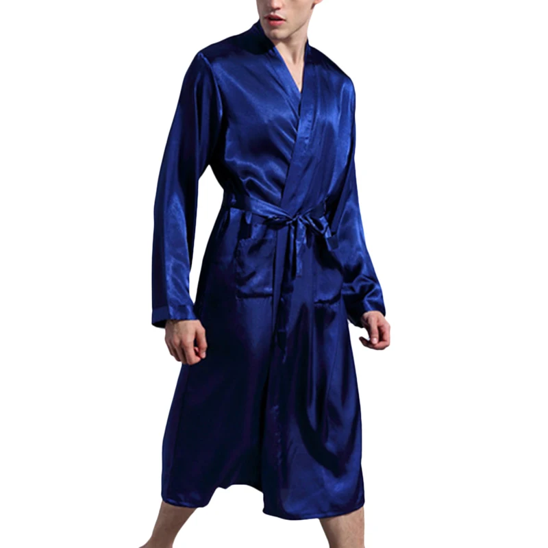 Moški Spalna Oblačila Sleepwear Pižame More Kopalni Plašč Barva Obleke Loungewear Povoj Poletje Dolgimi Rokavi Moški Plašč