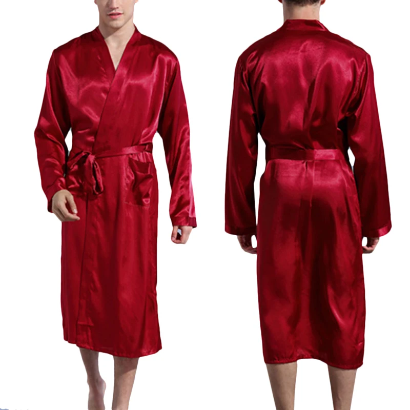 Moški Spalna Oblačila Sleepwear Pižame More Kopalni Plašč Barva Obleke Loungewear Povoj Poletje Dolgimi Rokavi Moški Plašč
