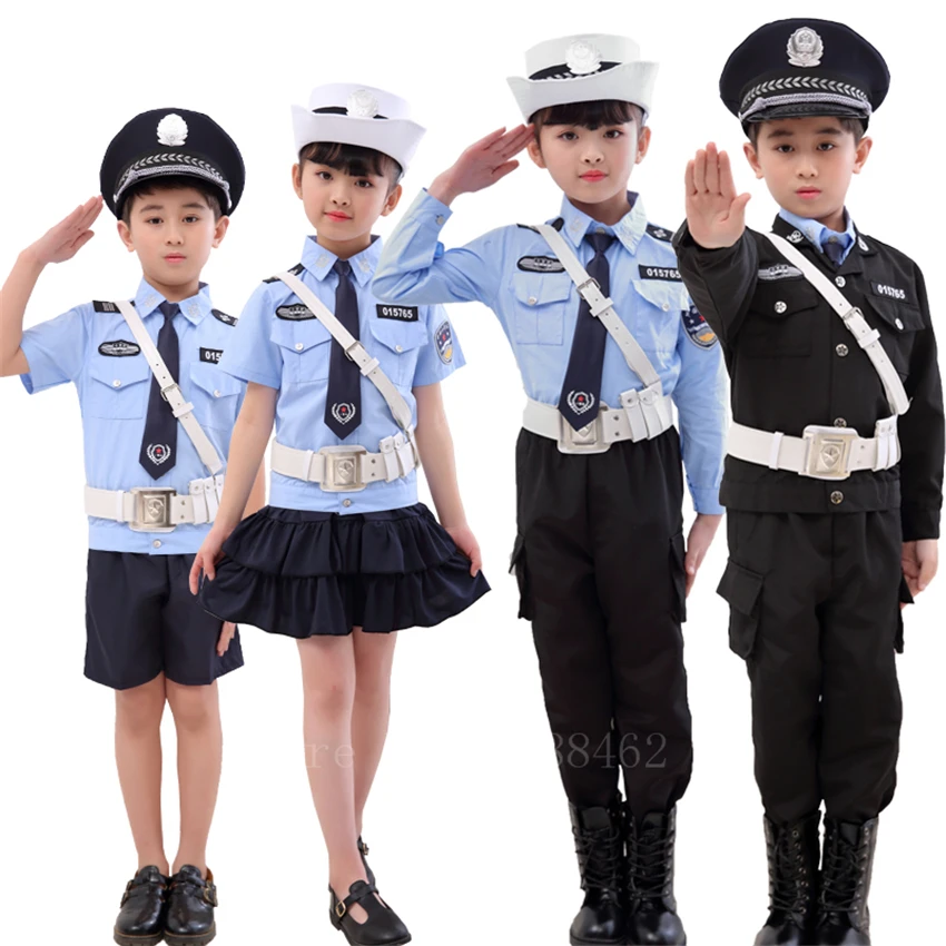 Otrok Karneval Policija Cosplay Kostum Halloween Stopnji Uspešnosti Oblačila Sklop Fantje Fancy Pointsman Enotno Krilo+skp+kravato