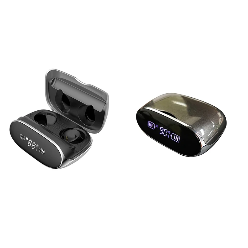 Nov Poslovno Darilo Slušalke Bleščečo Svetlo Kovino Teksturo, Črna Tehnologija Bluetooth 5.0