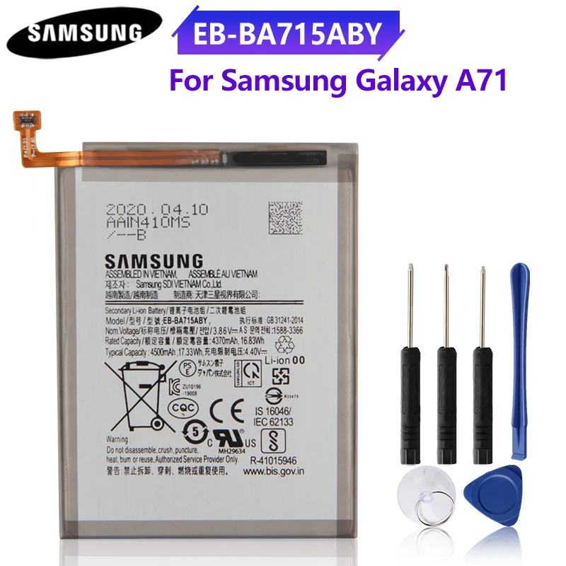 Original Baterija EB-BA715ABY Za Samsung Galaxy A71 SM-A7160 A7160 Zamenjava Telefon Baterija Pristna Baterija 4500mAh