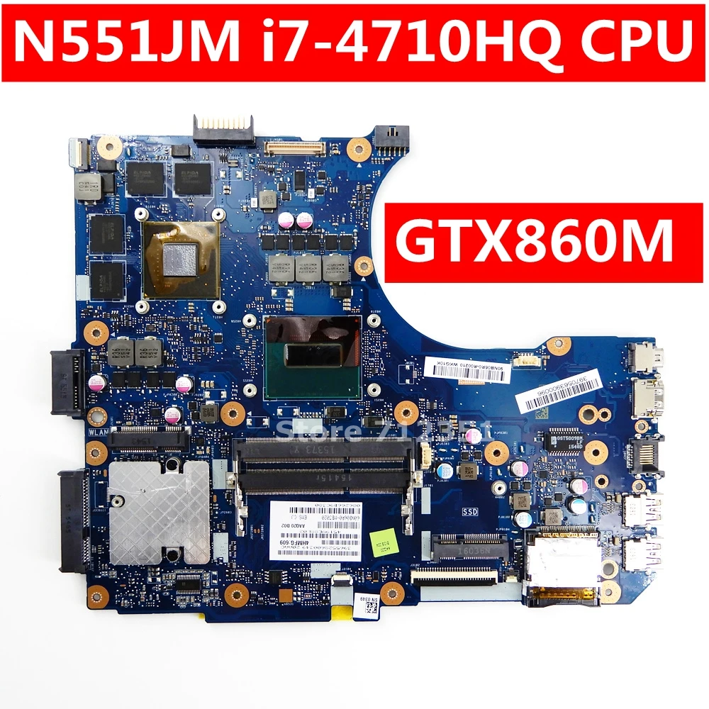 N551JM i7-4710HQ CPU GTX860 Mainboard Za ASUS N551JX G551JM N551JW G551JX N551JK N551JM prenosni računalnik z matično ploščo 90NB08C0-R00030