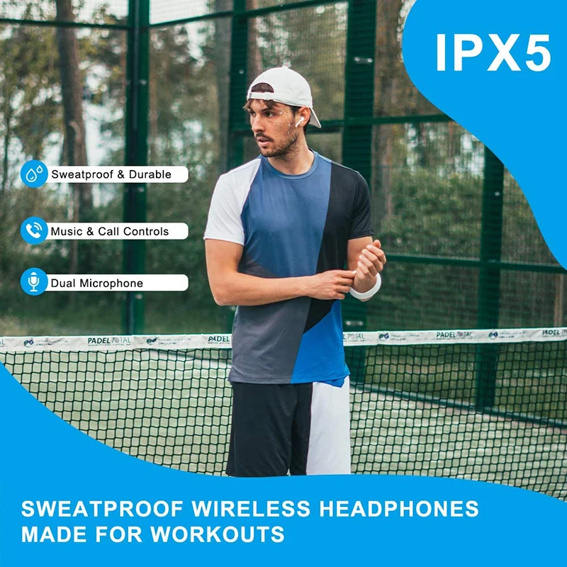 TRER šumov, Slušalke Bluetooth Slušalke z Mikrofonom Nepremočljiva TWS Stereo Pravi Brezžični Čepkov za Šport
