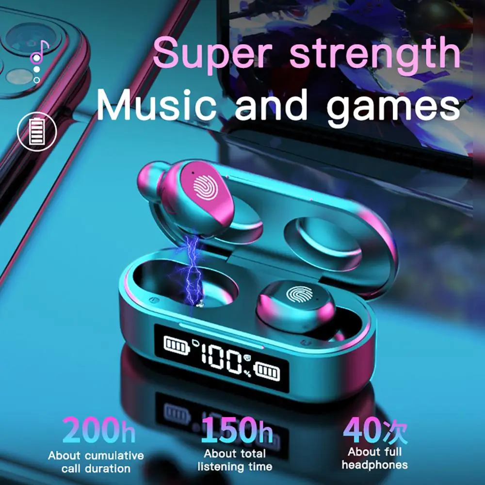 F9 Brezžični TWS Mini Bluetooth Slušalke 5.0 Slušalke Športne Vodotesne Slušalke Touch Kontrole V uho Glasbe Čepkov Z Mic