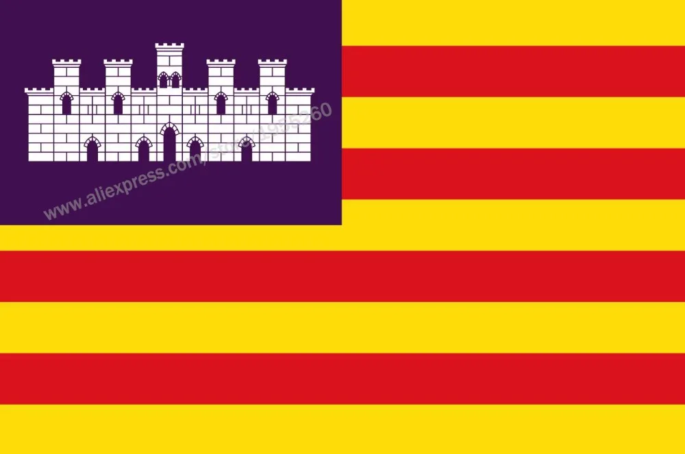 Zastavo Balearski Otoki 3 x 5 FT 90 x 150 cm Španija Deželne Zastave Transparenti