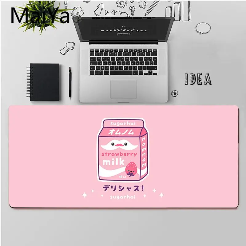 Maiya Vrh Kakovosti Kawaii Japonski Jagode Mleka Velike Mouse pad PC Računalnik mat Brezplačna Dostava Velik Miško, Tipke Tipkovnice Mat