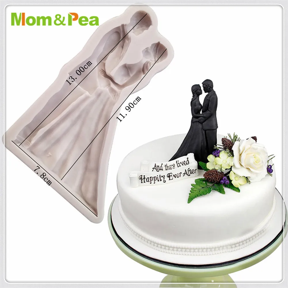 Mama&Grah MPA0666 Nevesta In Ženin Oblikovan Silikonsko Plesni Torto Dekoracijo Fondat Torto 3D Plesni, Hrana Razred