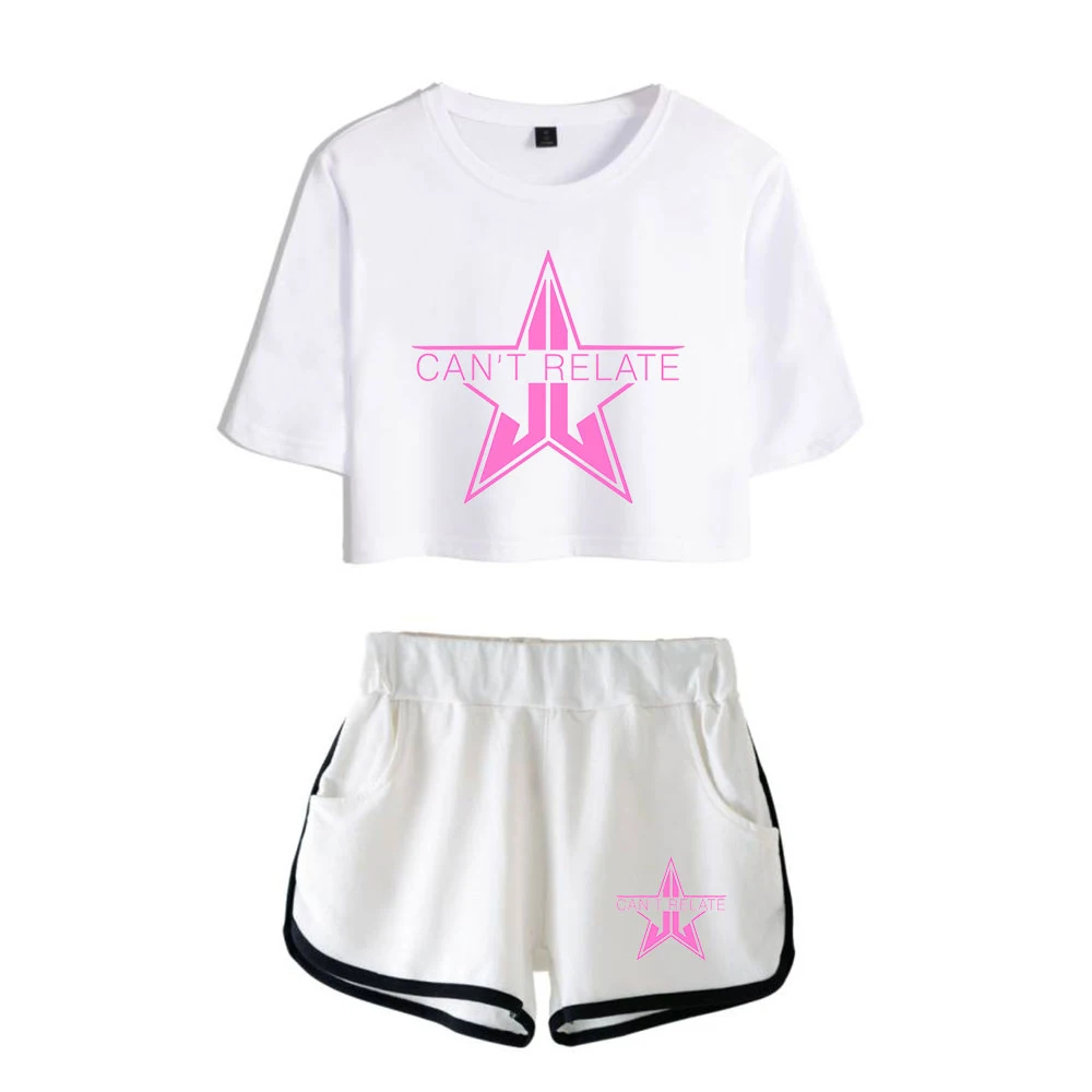 WAWNI Jeffree Star Popka T Shirt Priložnostne Hlače 2020 Nove Seksi Dva Kosa Obleko Harajuku Plus Bombaž Poliester Moda Dihanje