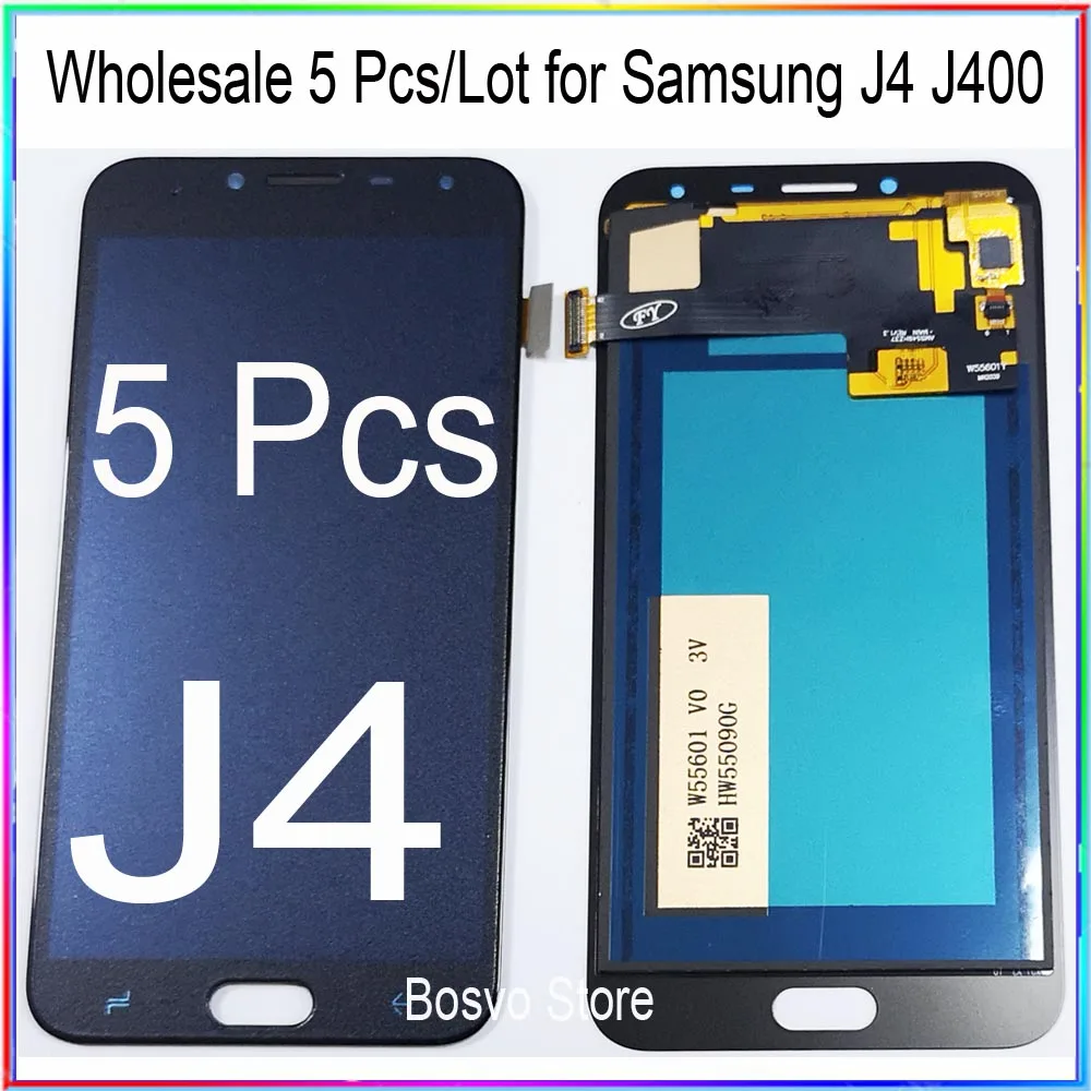 Debelo 5 Kos/veliko Za Samsung Galaxy J4 Zaslon LCD z, Zaslon na Dotik, Računalnike Skupščine J400 J400F J400G/DS SM-J400F