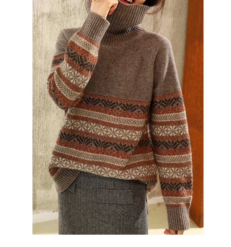 Jeseni in pozimi novo visoko-vratom kašmir pulover ženske, debel, kratek odstavek ohlapno pleteno dno rokavi velikosti puloverju