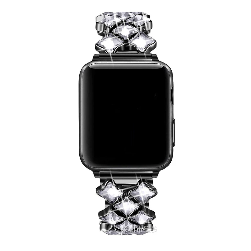 Moda lady Diamond trak Za Apple Gledati Serije 4/3/2/1 38 MM 42MM iz nerjavečega jekla, vdelan diamant trak za iwatch Backup trak