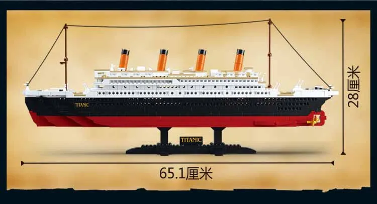 Sluban 0577 združljiv ladje titanik določa križarjenje model čolna DIY Komplet za otroke otrok igrača mesto Izobraževalne gradniki
