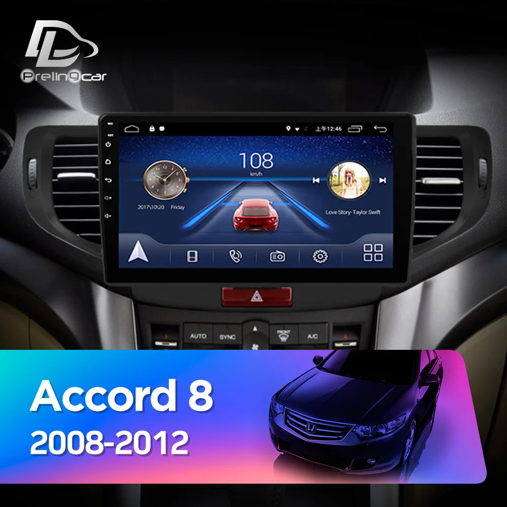 Prelingcar Android 10 Za Honda Accord 8 2008 2009 2010 2012 Aura TSX Avto Radio Multimedijski Predvajalnik Videa, GPS Navigacijo, ŠT. 2 Din