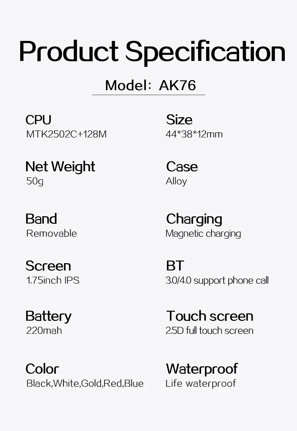 AK76 Pametno Gledati 2021 Bluetooth igra smartwatch klic Fitnes zapestnica srčni utrip Moških za Apple watch ios android PK mibor zraka
