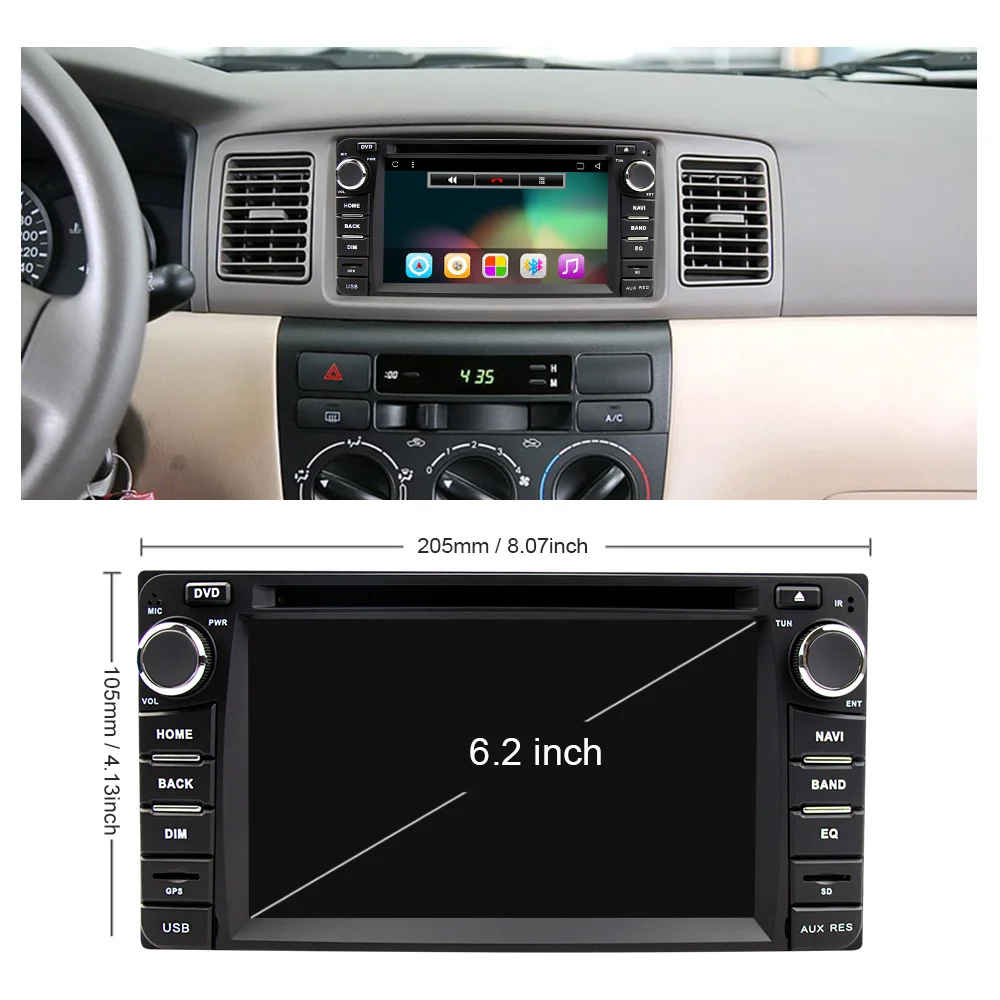 Eunavi 2 din Android 8.1 tda7851 avto dvd, radio, predvajalnik za Toyota Hilux VIOS Stare Camry Prado RAV4 Prado 2003-2008 gps navi stereo