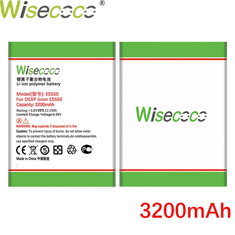 WISECOCO 3200mAh ES 550 Baterija za DEXP Ixion ES550 Telefona, ki je Na Zalogi, Visoke Kakovosti +Številko za Sledenje