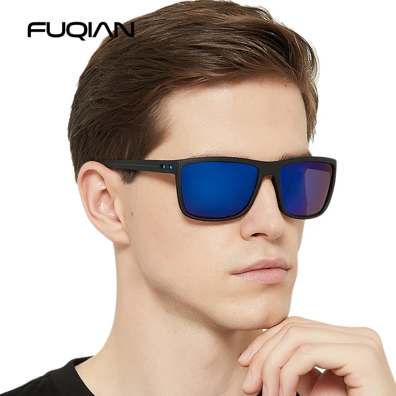 FUQIAN 2020 Polarizirana Moških sončna Očala Novo Kvadratnih Moški je Sonce Očala Edinstven Design Očala Moda Vožnje Očala UV400