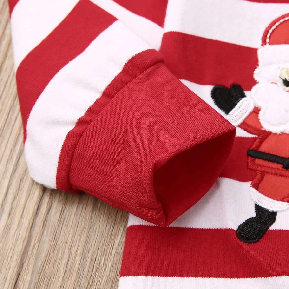 0-12M Moj Prvi Božič Baby Girl Boy Oblačila Novorojenega Dojenčka Baby Prugasta Risanka Santa Romper+Klobuk Božič Oblačila