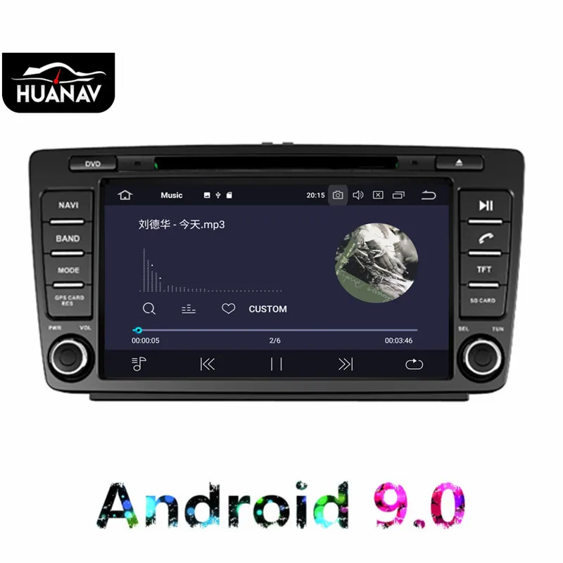 Android 9.0 GPS Navigacija Avto DVD Predvajalnik, vodja enote Za Skoda Octavia 2008-avtoradio, predvajalnik, Stereo multimedijske diktafon Samodejno